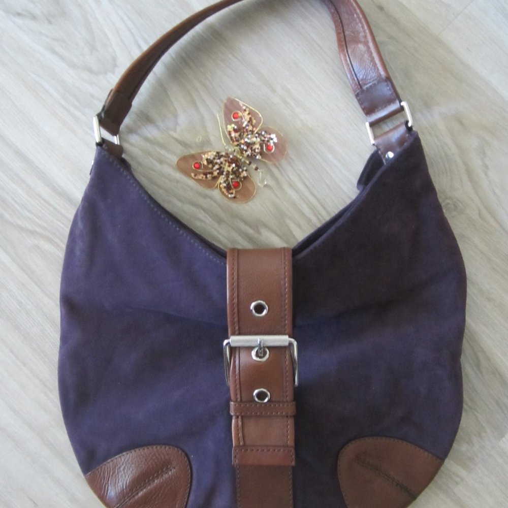 Michael Kors Purple Suede Bucket Style Handbag Gem